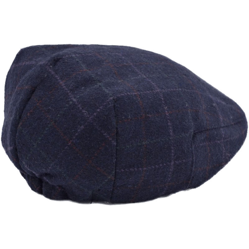 Boys Navy Tweed Check Flat Cap childrensspecialoccasionwear.co.uk
